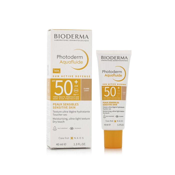 Bioderma Photoderm Aquafluide SPF50+ Protección Solar Facial Muy Alta UVA/UVB Transparente Acabado Seco Piel Sensible 40 mL