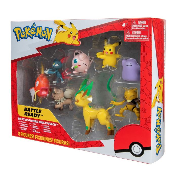 Figura de Acción Pokémon Pikachu, Sneasel, Magikarp, Abra, Rockruff, Ditto, Bayleef & Jigglypuff 9