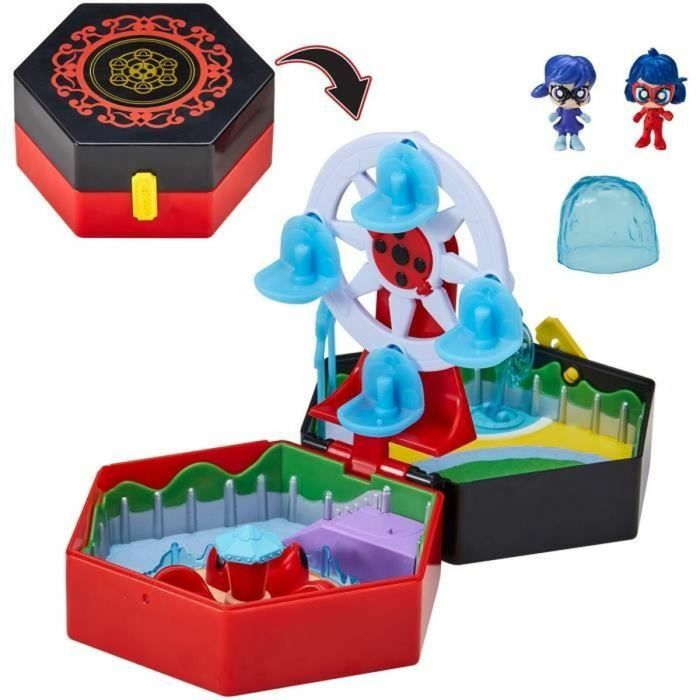 BANDAI - Miraculous Ladybug - Parque de atracciones Chibi Mini Universe - Minifiguras de Marinette y Climatika incluidas - P50553