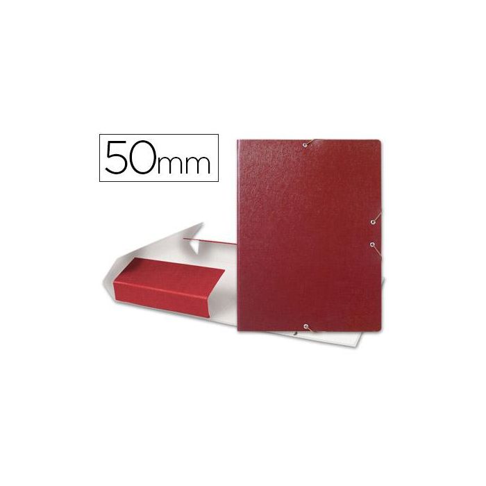 Carpeta Proyectos Liderpapel Folio Lomo 50 mm Carton Gofrado Roja