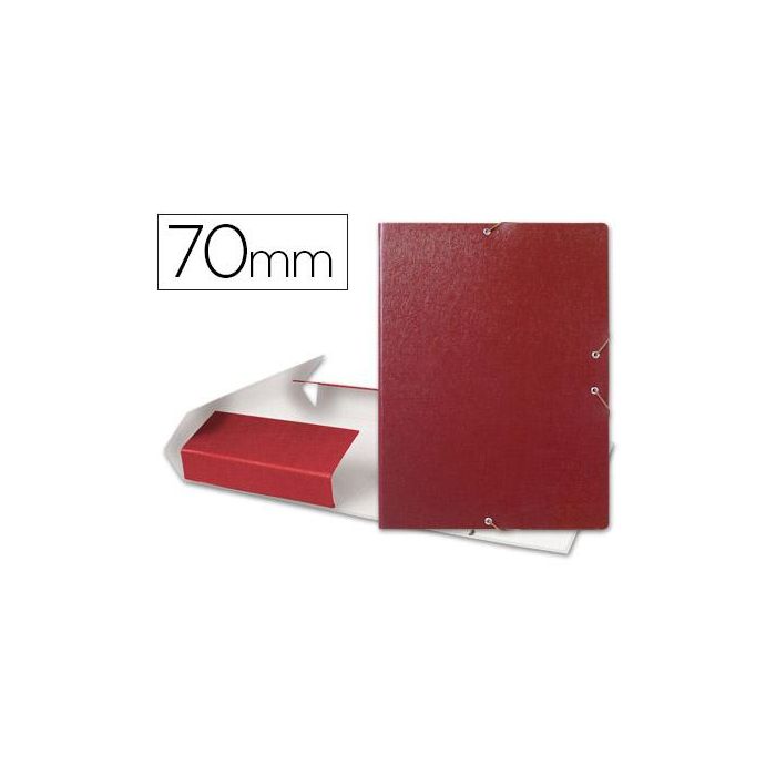 Carpeta Proyectos Liderpapel Folio Lomo 70 mm Carton Gofrado Roja