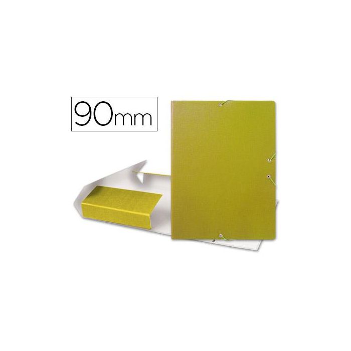 Carpeta Proyectos Liderpapel Folio Lomo 90 mm Carton Gofrado Amarilla