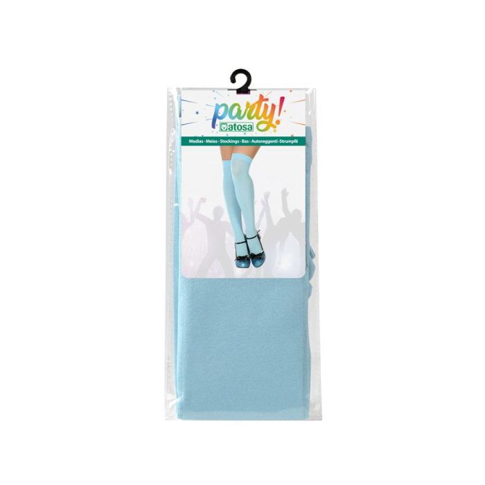 Medias Lisas Azules para Adulto - Accesorio para Disfraces de Princesa, Sirena, Heroína o Animadora 1 Medias Lisas Azules para Adulto - Accesorio para Disfraces de Princesa, Sirena, Heroína o Animadora 1