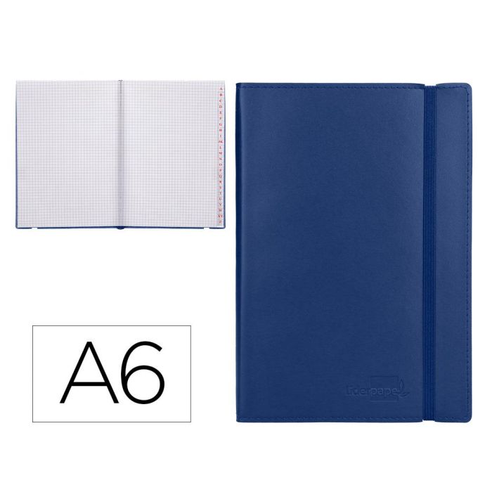 Libreta Indice Liderpapel Similpiel A6 120 Hojas 70 gr-M2 Color Azul