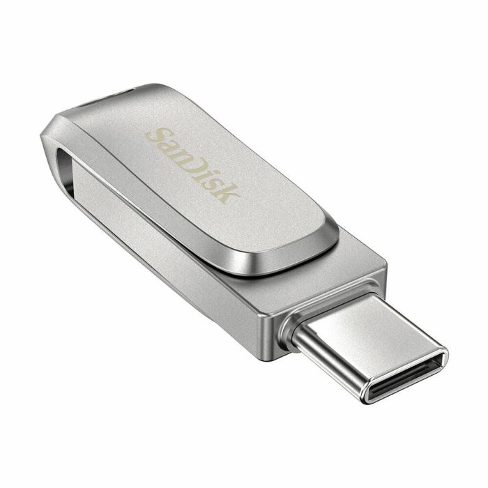 Tarjeta de Memoria Micro SD con Adaptador SanDisk Ultra Dual Drive Luxe Plateado Acero 64 GB 1