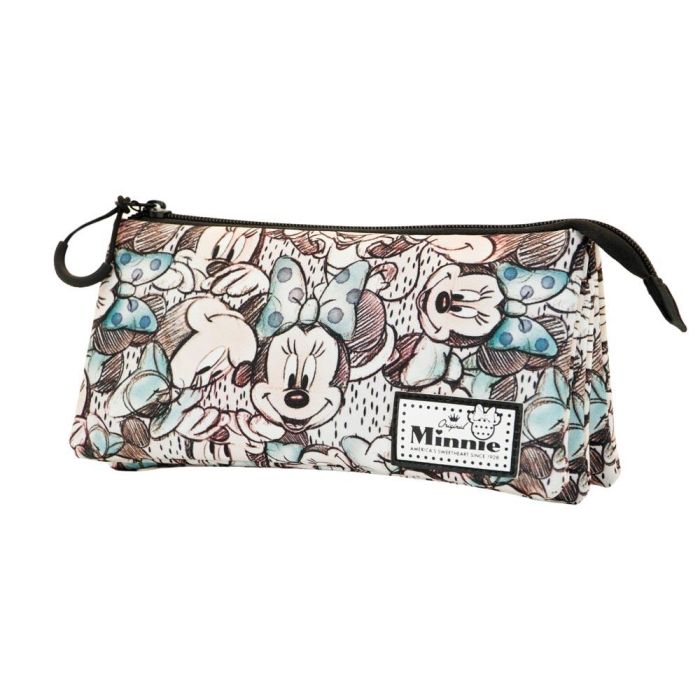 Estuche Portatodo Triple Drawing Disney Minnie Mouse Gris