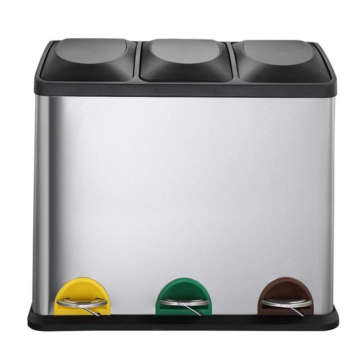 Cubo de Basura para Reciclaje Kitchen Move Zoe Con pedal Acero Inoxidable Metal/Plástico 45 L