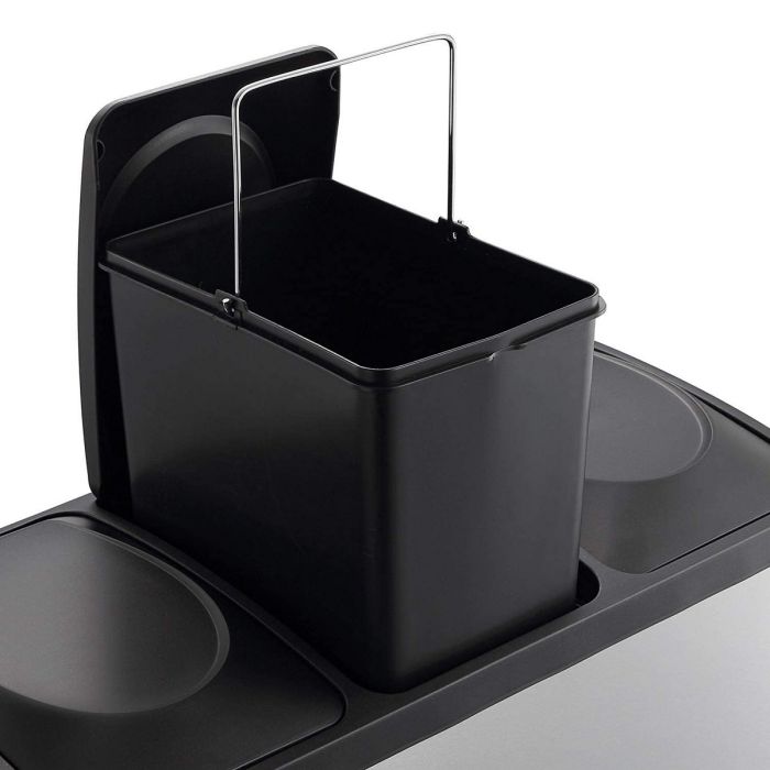 Cubo de Basura para Reciclaje Kitchen Move Zoe Con pedal Acero Inoxidable 15 L Metal/Plástico 3