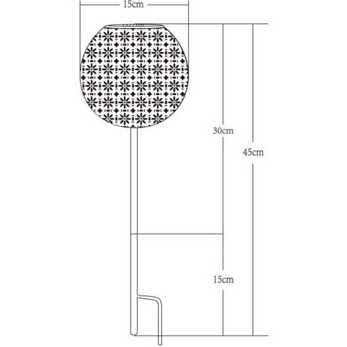 Lámpara solar Galix 15 x 45 cm Metal Retro Decoración (10 lm) 1
