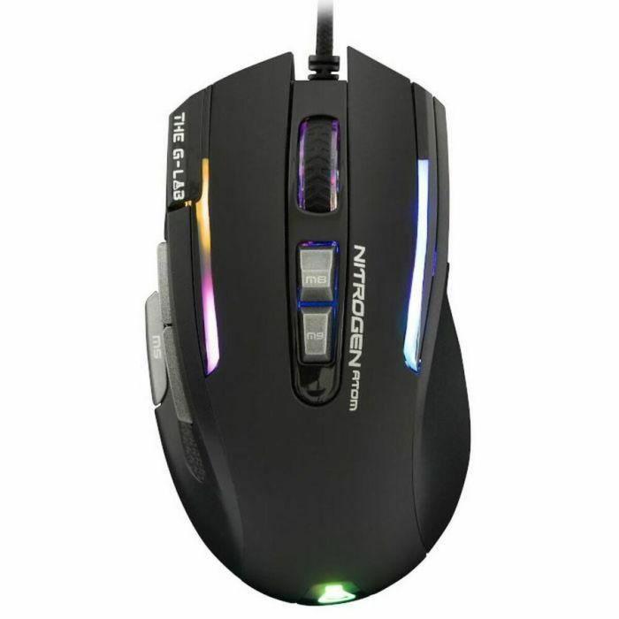 G-Lab Illuminated Gaming Mouse - 4800 Dpi - Software - Black (KULT-NITROGEN-ATOM)