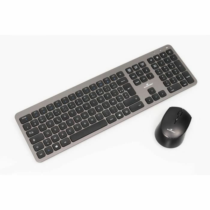 Conjunto de teclado y mouse - Bluestork - Easy Slim - Wireless - Metal Grey Pack