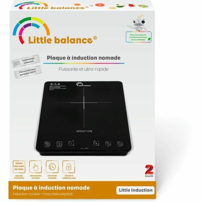 Placa de inducción - LITTLE BALANCE - 8575 - 2000 W - 1 fuego - Negro