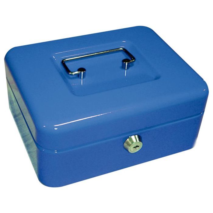 Caja Caudales Q-Connect 8-' 200x160X90 mm Azul Con Portamonedas 1