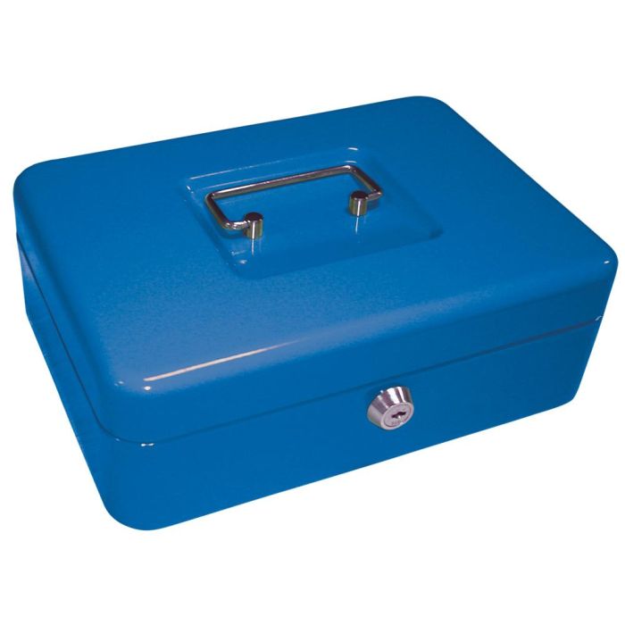 Caja Caudales Q-Connect 10-' 250x180X90 mm Azul Con Portamonedas 1