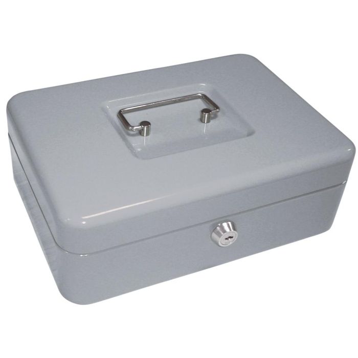 Caja Caudales Q-Connect 10-' 250x180X90 mm Plata Con Portamonedas 1