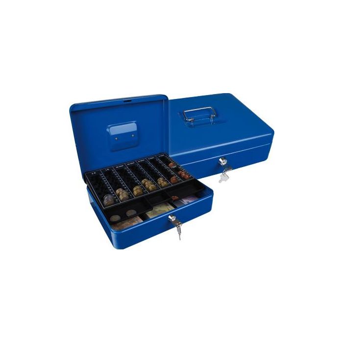 Caja Caudales Q-Connect 12-' 300x240x90 mm Azul Con Portamonedas