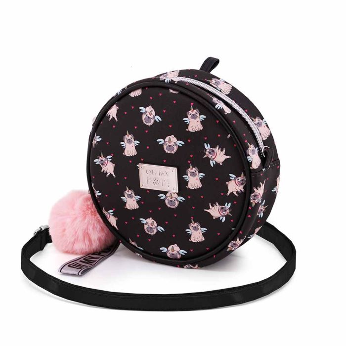 Bolso Redondo Pug Oh My Pop! Negro 1