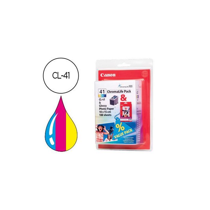 Canon Tinta Tricolor Ip 1600 1900 2200 6210D 6220D 1200 1300 1700 Mp 150 170 450 160 140 180 210 220 Mx 300 310 - Cl41