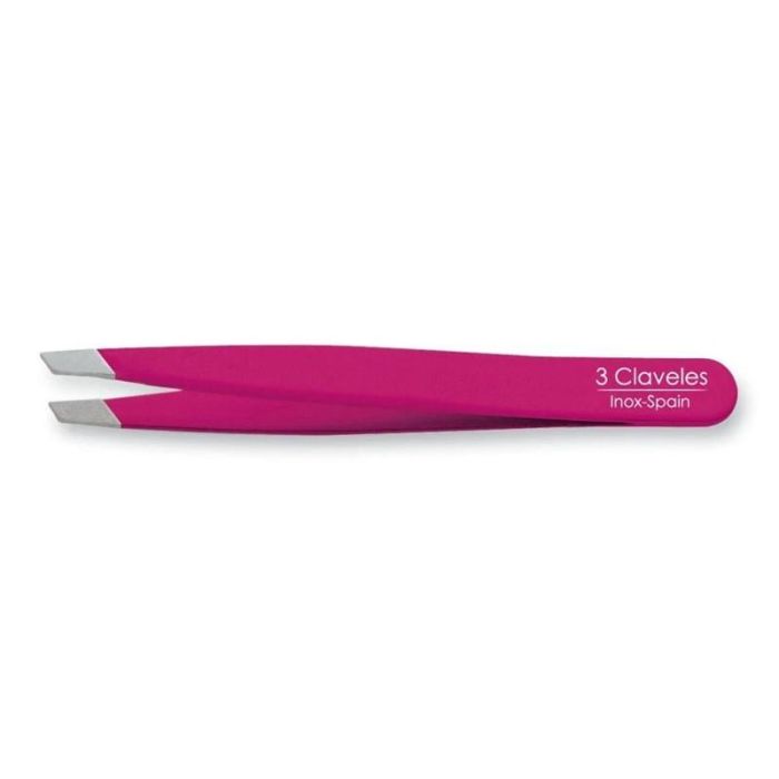 Pinza Inox P.Sesgada Rosa 9 cm. D 3C Tres Claveles