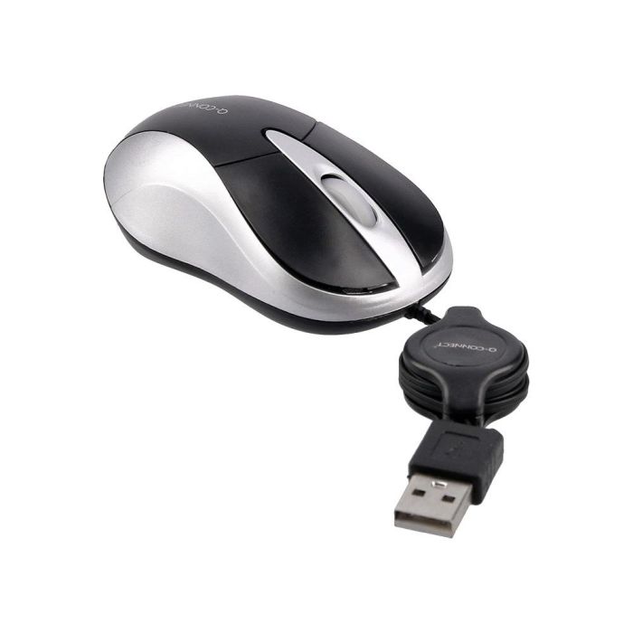 Raton Q-Connect Mini Optico 800 Dpi Retractil Usb 1,5 grhz Negro 1