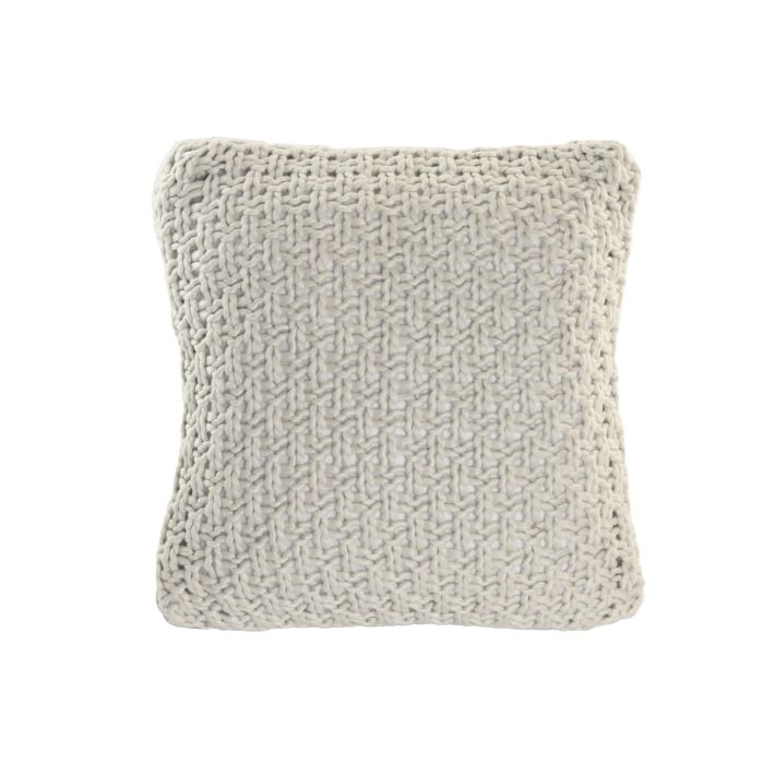 DKD Home Decor Cojín Urban Gris Claro de punto 45x45 cm de Poliéster con cremallera (2 Unidades)