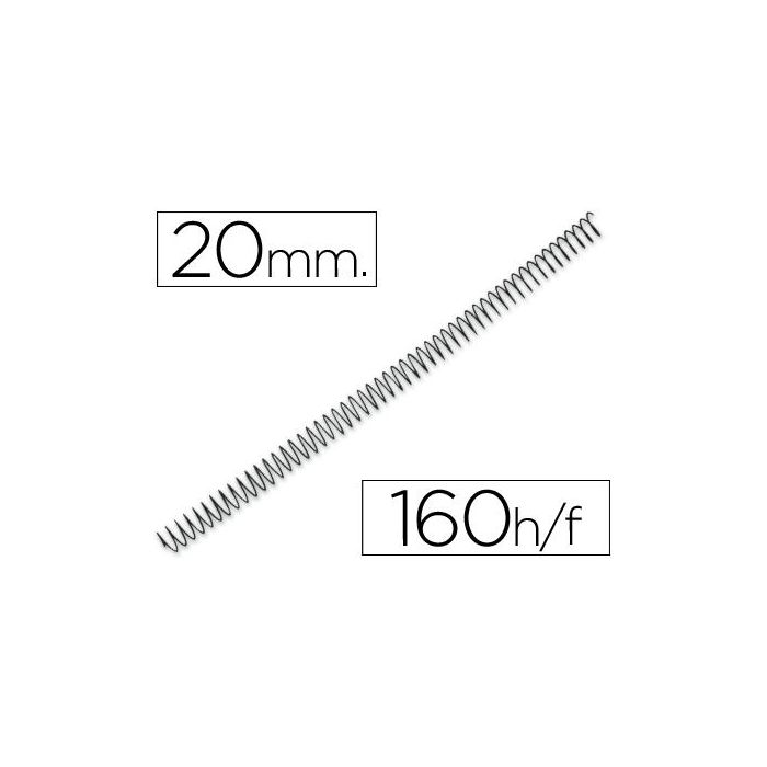 Espiral Metalico Q-Connect 56 4:1 20 mm 1,2 mm Caja De 100 Unidades