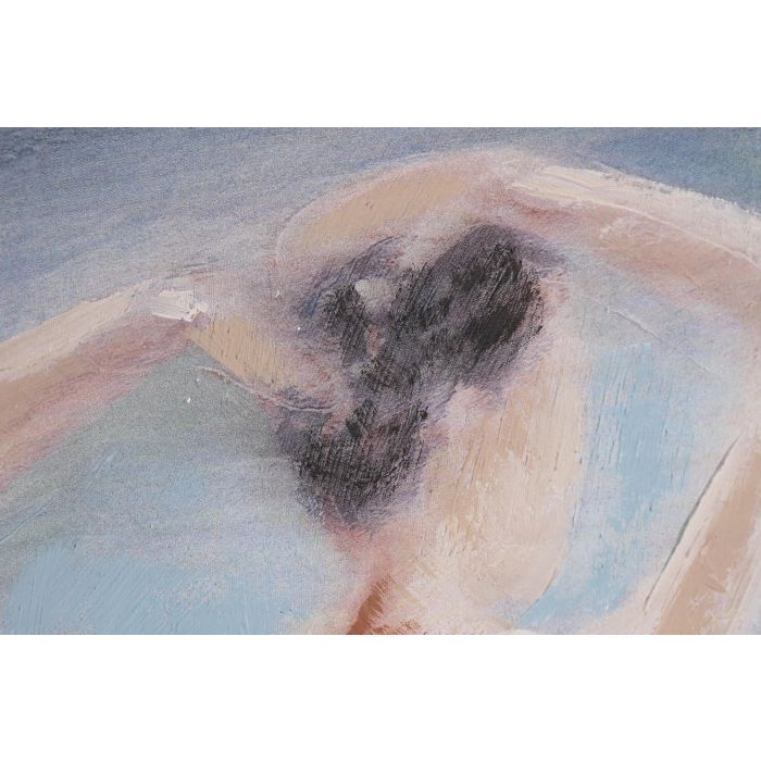 DKD Home Decor Cuadro Romantico Azul Blanco Bailarinas Lienzo Pino 100 x 100 cm (2 Unidades) 2