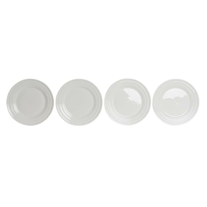 Plato Basicos DKD Home Decor Blanco 27 x 2 x 27 cm Set de 4 1