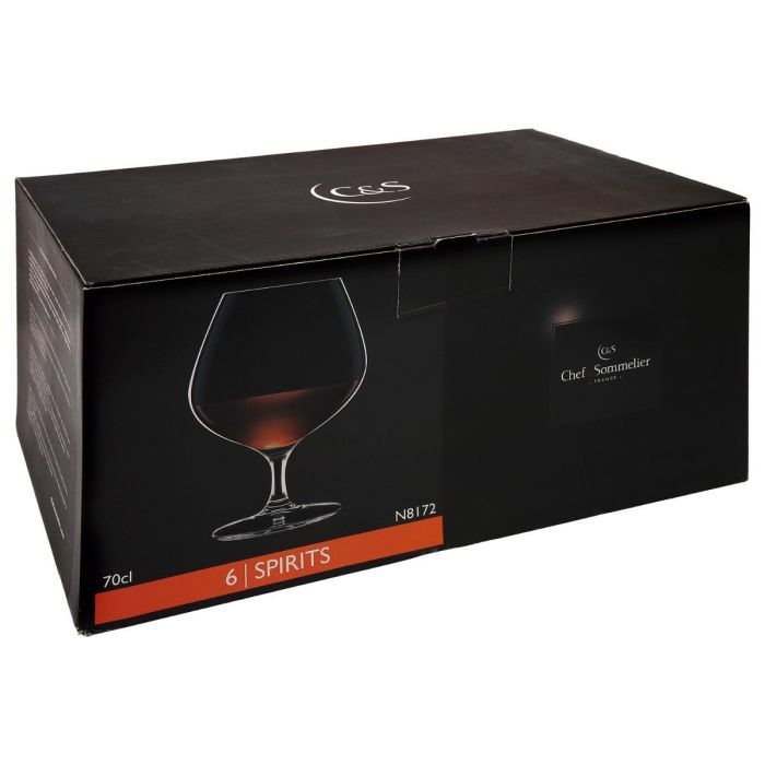 Chef & Sommelier Spirits Caja 6 Copas de Coñac de Vidrio Transparente 72 cL 2