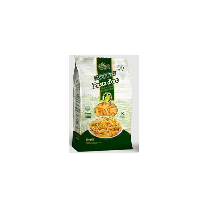 SAMMILLS Pasta D´Oro Plumas Macarrones 500g Sin Gluten - 100% Harina de Maíz "Al Dente"