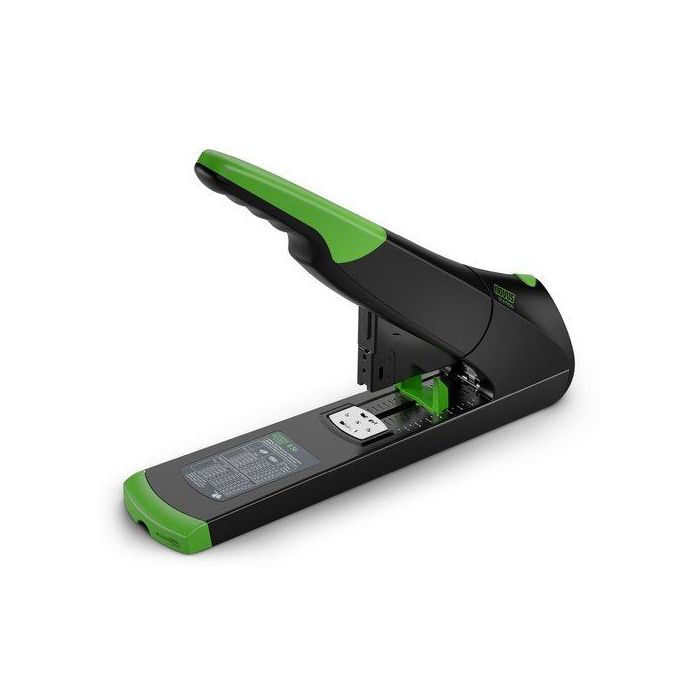 Novus Grapadora B56 Heavy Duty Negro 200 Hojas, Sistema Antibloqueo, Cuerpo de Metal, Sufridera Rotativa