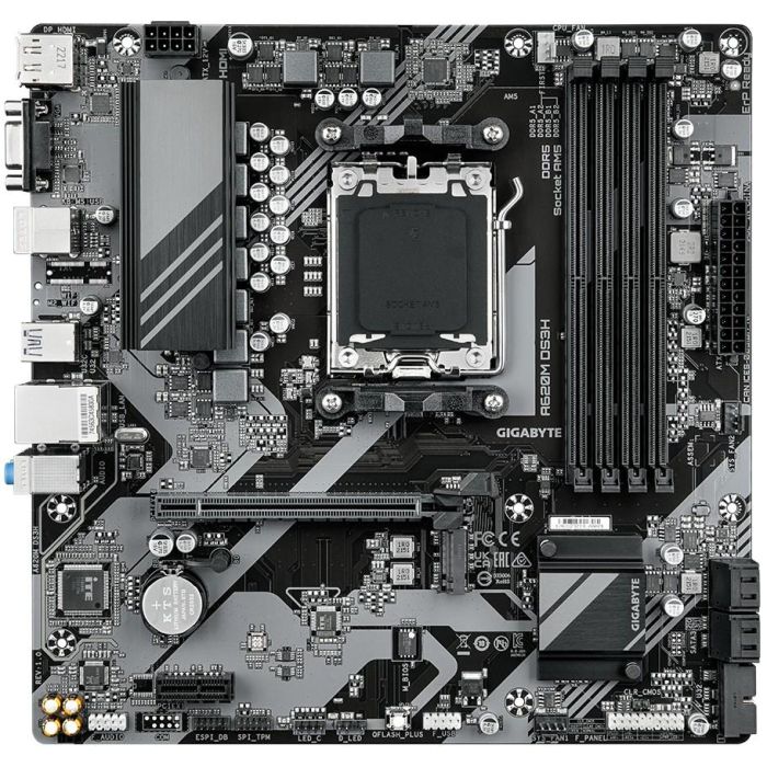 GIGABYTE A620M DS3H Placa Base AMD A620 Zócalo AM5 micro ATX DDR5 para AMD Ryzen 1 GIGABYTE A620M DS3H Placa Base AMD A620 Zócalo AM5 micro ATX DDR5 para AMD Ryzen 1