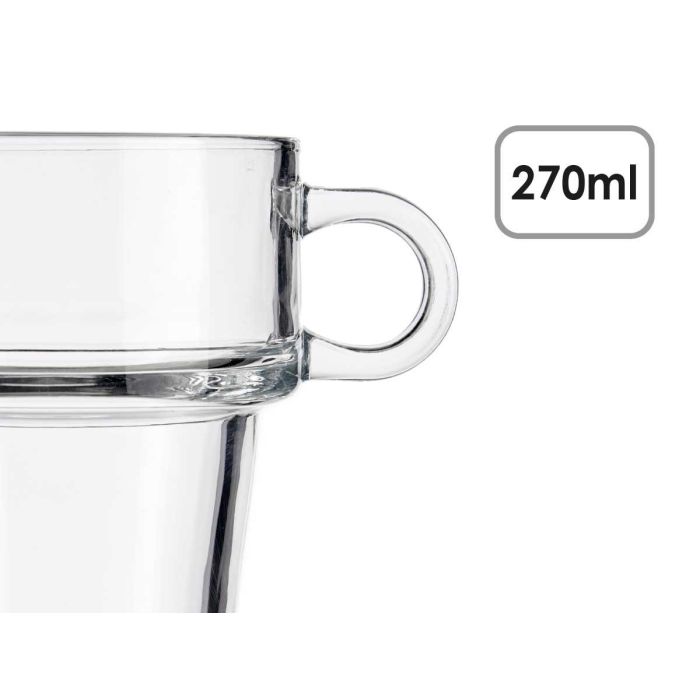 Taza de vidrio apilable Vivalto 270 ml, 8.5x9.5x8.5 cm, transparente, apta lavavajillas (24 Unidades) 3 Taza de vidrio apilable Vivalto 270 ml, 8.5x9.5x8.5 cm, transparente, apta lavavajillas (24 Unidades) 3