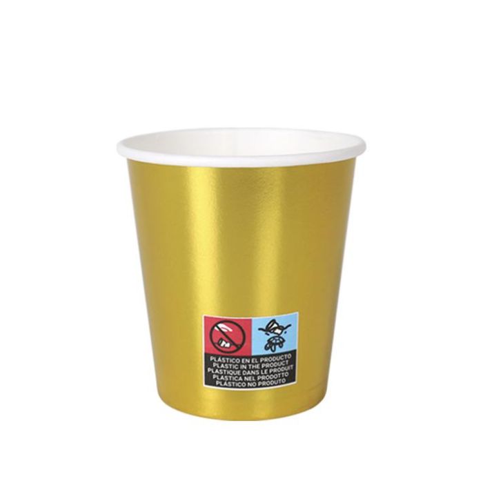 Set de 10 vasos de cartón oro 200 cc Algon (18 Cajas) 1 Set de 10 vasos de cartón oro 200 cc Algon (18 Cajas) 1