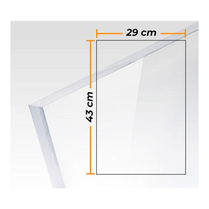 Compossar Placa de metacrilato transparente colada 3mm 29x43cm