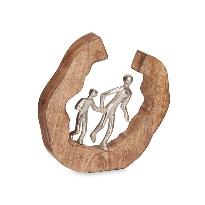 Figura Decorativa Familia Plata Soporte Madera Giftdecor 24CM (6 Unidades) 1 Figura Decorativa Familia Plata Soporte Madera Giftdecor 24CM (6 Unidades) 1