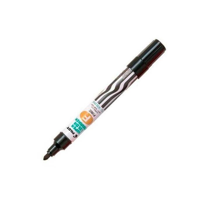 Pilot Marcador Permanente SCA-F Recargable Negro para Papel Madera Plástico Cristal Metal (12 Unidades) (12 Unidades)