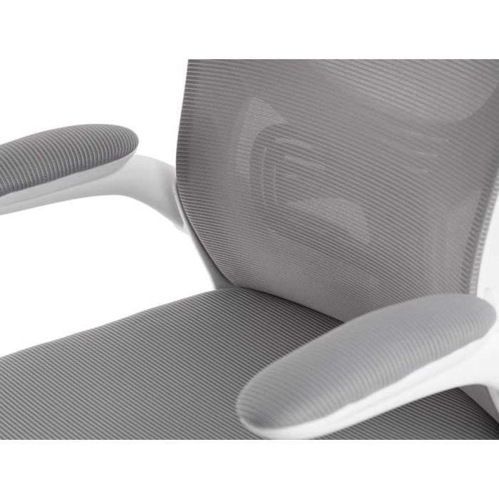 Silla Q-Connect Ergonomica Pal Ermo Malla Base Nylon Alt Max 1300 Anc 610 Prof 600 Ruedas Premium Color Blanco Gris 3