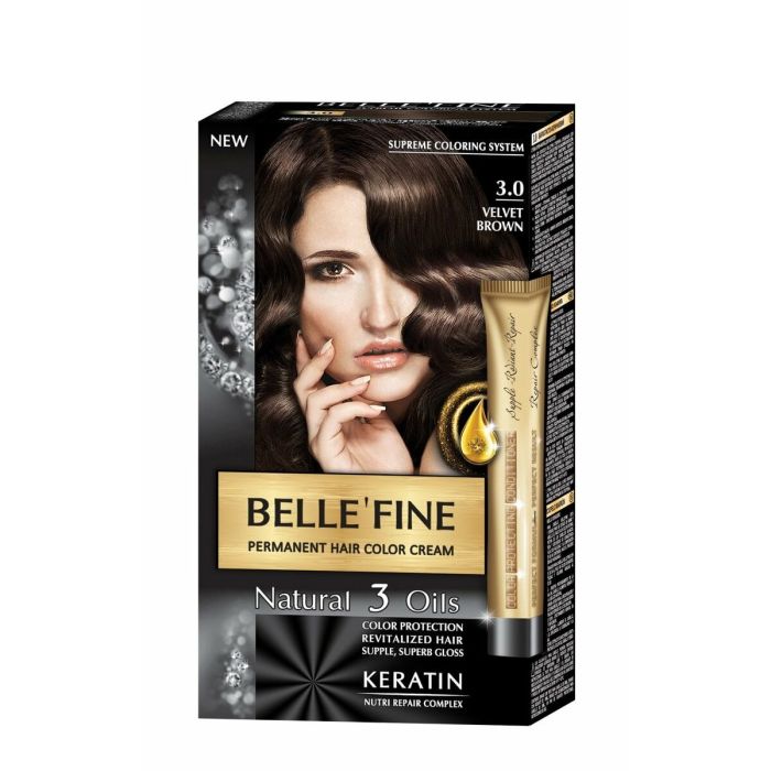 Tinte Permanente Belle´Fine Nº 3.0 Castaño (30 ml)