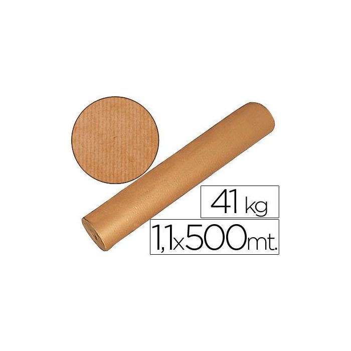 Papel Kraft Marron Bobina 1,10 Mt X 500 Mt Especial Para Embalaje