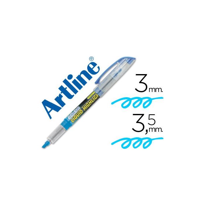 Rotulador Artline Fluorescente Ek-640 Azul Punta Biselada 12 unidades