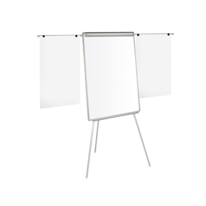 Pizarra Blanca Q-Connect Con Tripode 90x70X195 cm Y Brazos Extensibles Para Conferencias Superficie Laminada 2