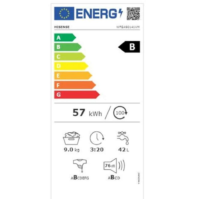 Lavadora Hisense WFGA90141VM 9 kg 1400 rpm 1 Lavadora Hisense WFGA90141VM 9 kg 1400 rpm 1