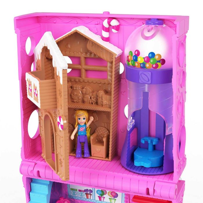 Mattel Polly Pocket Tienda De Dulces Hnb03 2 Muñecas 3 Accesorios 3 Pisos 5