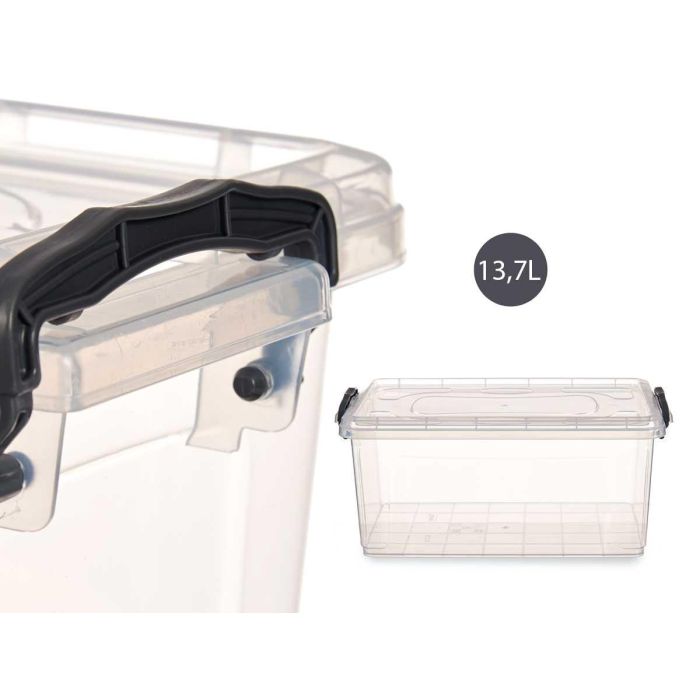 Caja Plastico Ordenacion Transparente 13,7L Kipit 27X18CM (12 Unidades) 3 Caja Plastico Ordenacion Transparente 13,7L Kipit 27X18CM (12 Unidades) 3