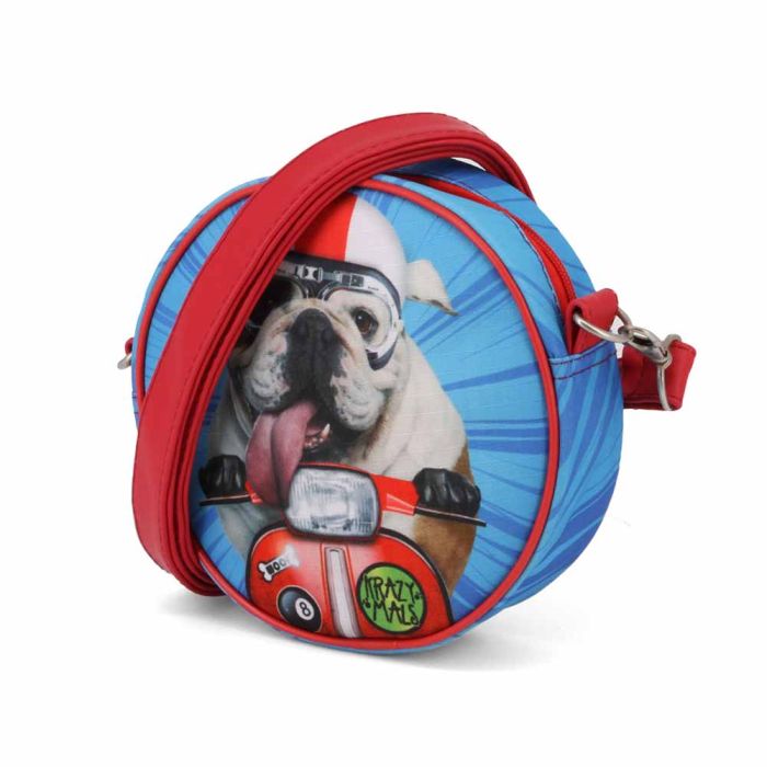 Bolso Redondo Bulldog Krazymals Azul 1