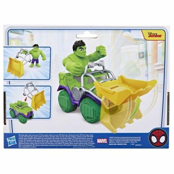 Box set Spidey Hulk camión de demolición, vehículo con figura de 10 cm, juguetes para niños de 3 años, Spidey y sus amigos extraordinarios 1