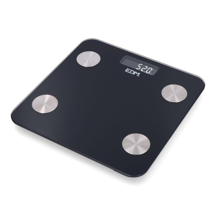 Báscula de baño digital inteligente con bluetooth color negro, máximo 180 kg