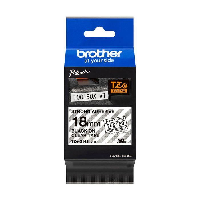 Dymo Cinta Rotuladora Adhesiva Transparente Texto Negro 18mm para Etiquetadoras Brother 1