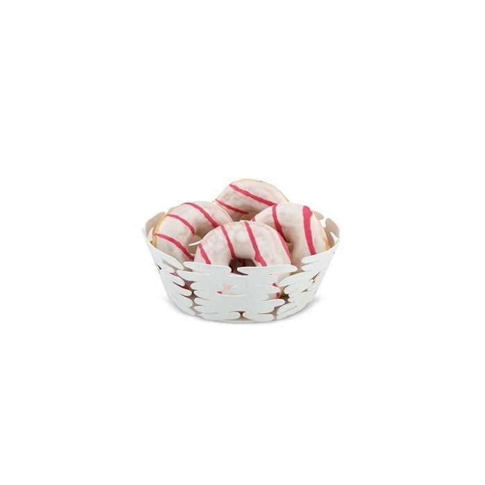 Alessi BM10/18 W Barket Cesto Redondo Acero y Resina Blanco 18cm 1 Alessi BM10/18 W Barket Cesto Redondo Acero y Resina Blanco 18cm 1